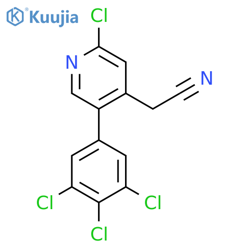 2-Chloro-5-(3,4,5-trichlorophenyl)pyridine-4-acetonitrile structure