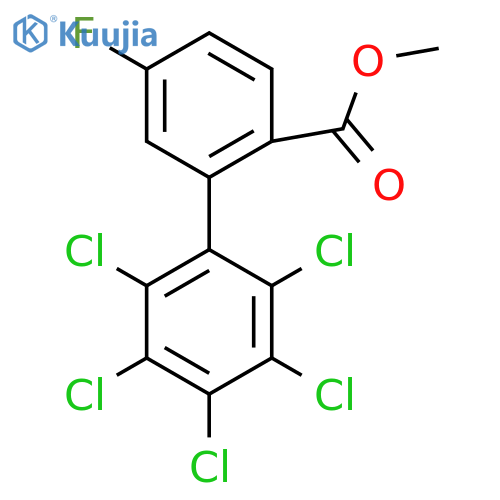 Methyl 5-fluoro-2',3',4',5',6'-pentachlorobiphenyl-2-carboxylate structure