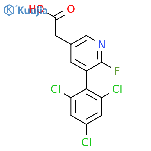 2-Fluoro-3-(2,4,6-trichlorophenyl)pyridine-5-acetic acid structure