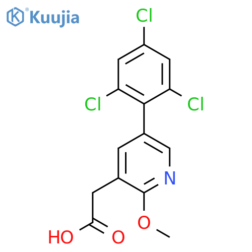 2-Methoxy-5-(2,4,6-trichlorophenyl)pyridine-3-acetic acid structure
