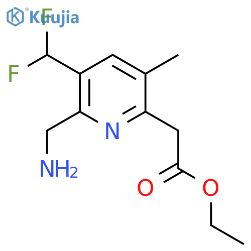 Ethyl 2-(aminomethyl)-3-(difluoromethyl)-5-methylpyridine-6-acetate structure