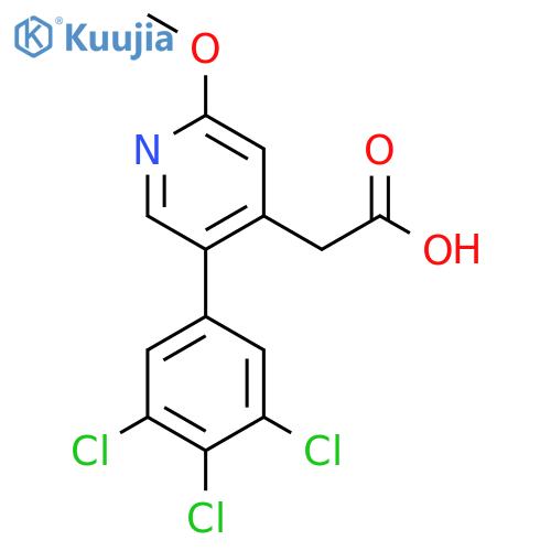 2-Methoxy-5-(3,4,5-trichlorophenyl)pyridine-4-acetic acid structure