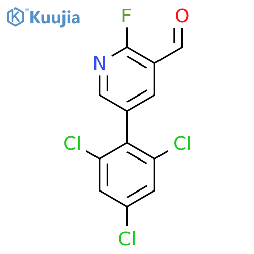 2-Fluoro-5-(2,4,6-trichlorophenyl)nicotinaldehyde structure