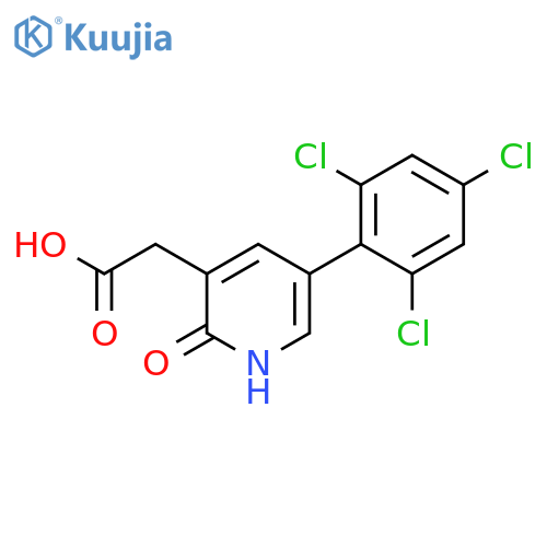 2-Hydroxy-5-(2,4,6-trichlorophenyl)pyridine-3-acetic acid structure