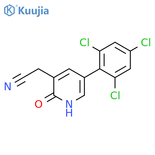 2-Hydroxy-5-(2,4,6-trichlorophenyl)pyridine-3-acetonitrile structure