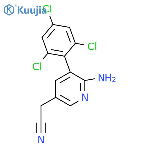 2-Amino-3-(2,4,6-trichlorophenyl)pyridine-5-acetonitrile structure