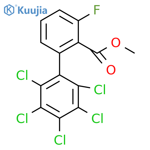 Methyl 3-fluoro-2',3',4',5',6'-pentachlorobiphenyl-2-carboxylate structure