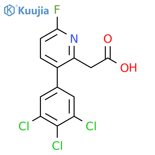 6-Fluoro-3-(3,4,5-trichlorophenyl)pyridine-2-acetic acid structure