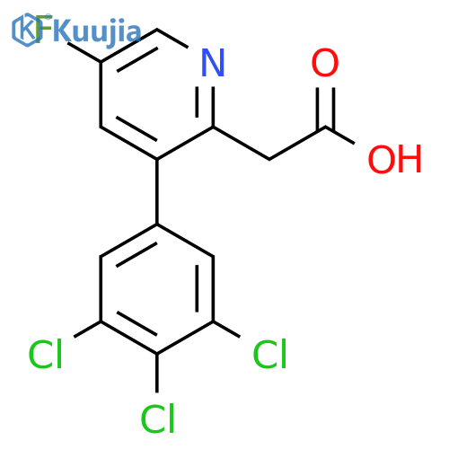 5-Fluoro-3-(3,4,5-trichlorophenyl)pyridine-2-acetic acid structure