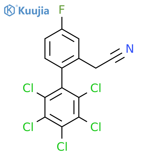 4-Fluoro-2',3',4',5',6'-pentachlorobiphenyl-2-acetonitrile structure