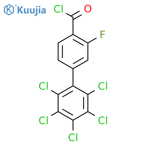 3-Fluoro-2',3',4',5',6'-pentachlorobiphenyl-4-carbonyl chloride structure