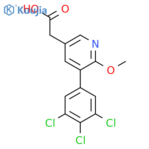 2-Methoxy-3-(3,4,5-trichlorophenyl)pyridine-5-acetic acid structure