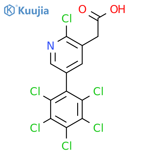 2-Chloro-5-(perchlorophenyl)pyridine-3-acetic acid structure