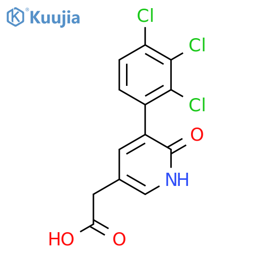 2-Hydroxy-3-(2,3,4-trichlorophenyl)pyridine-5-acetic acid structure