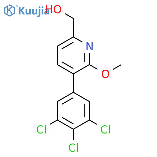 2-Methoxy-3-(3,4,5-trichlorophenyl)pyridine-6-methanol structure