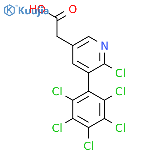 2-Chloro-3-(perchlorophenyl)pyridine-5-acetic acid structure