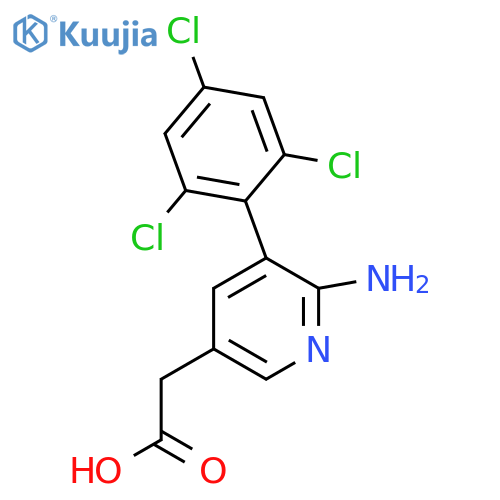 2-Amino-3-(2,4,6-trichlorophenyl)pyridine-5-acetic acid structure