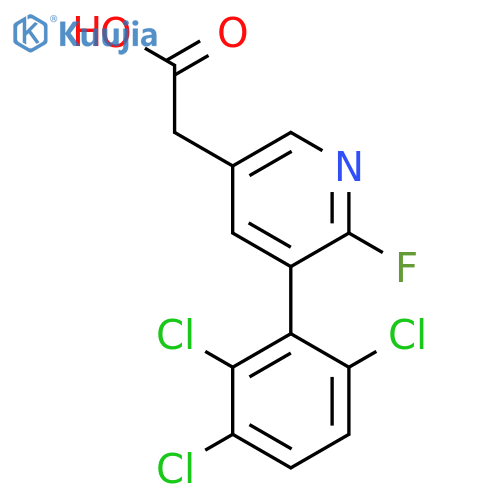 2-Fluoro-3-(2,3,6-trichlorophenyl)pyridine-5-acetic acid structure