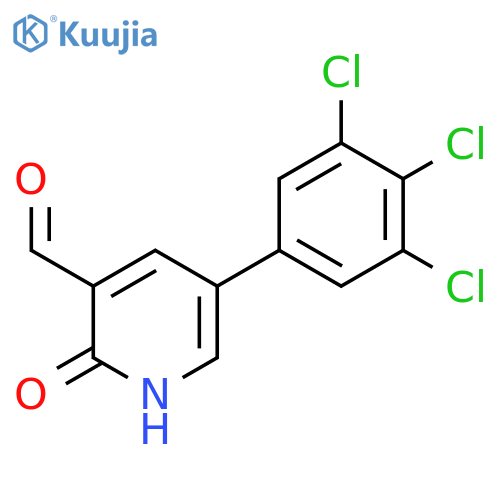 2-Hydroxy-5-(3,4,5-trichlorophenyl)nicotinaldehyde structure