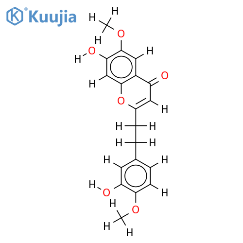 7-hydroxy-6-methoxy-2-[2-(3'-hydroxy-4'-methoxyphenyl)ethyl]chromone structure