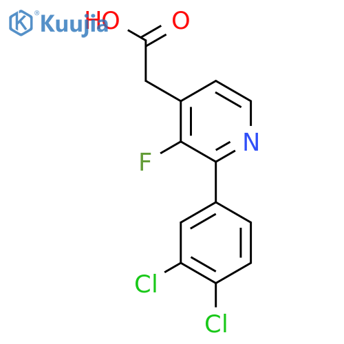 2-(3,4-Dichlorophenyl)-3-fluoropyridine-4-acetic acid structure