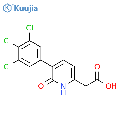 2-Hydroxy-3-(3,4,5-trichlorophenyl)pyridine-6-acetic acid structure