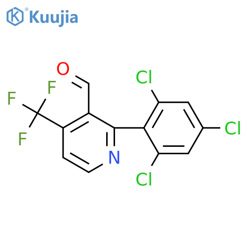 2-(2,4,6-Trichlorophenyl)-4-(trifluoromethyl)nicotinaldehyde structure