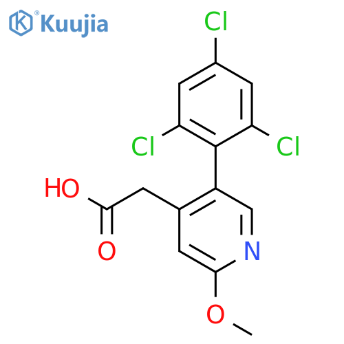 2-Methoxy-5-(2,4,6-trichlorophenyl)pyridine-4-acetic acid structure