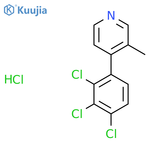3-Methyl-4-(2,3,4-trichlorophenyl)pyridine; hydrochloride structure