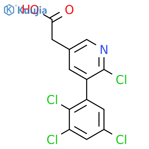2-Chloro-3-(2,3,5-trichlorophenyl)pyridine-5-acetic acid structure