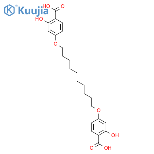 Benzoic acid, 4,4'-[1,10-decanediylbis(oxy)]bis[2-hydroxy- structure
