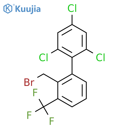 2'-(Bromomethyl)-2,4,6-trichloro-3'-(trifluoromethyl)biphenyl structure