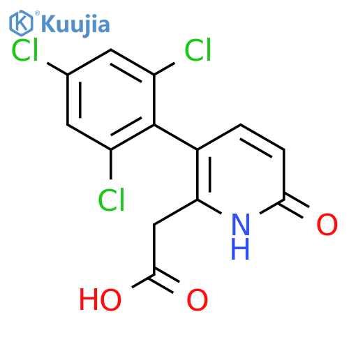 6-Hydroxy-3-(2,4,6-trichlorophenyl)pyridine-2-acetic acid structure
