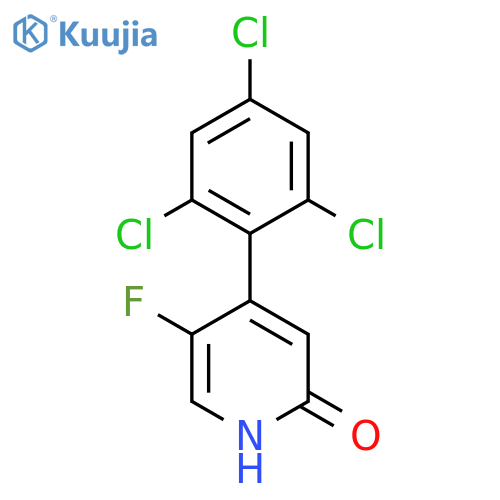 5-Fluoro-2-hydroxy-4-(2,4,6-trichlorophenyl)pyridine structure