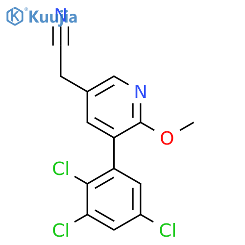 2-Methoxy-3-(2,3,5-trichlorophenyl)pyridine-5-acetonitrile structure