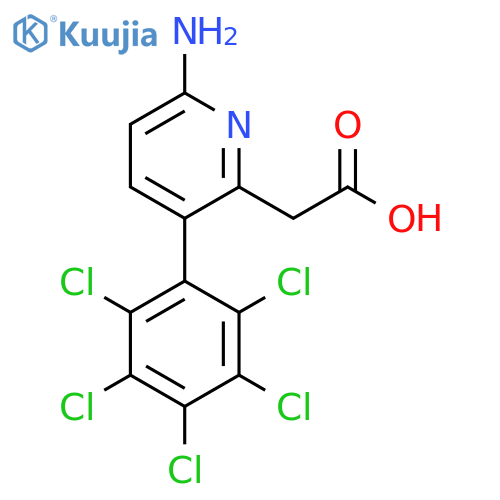 6-Amino-3-(perchlorophenyl)pyridine-2-acetic acid structure