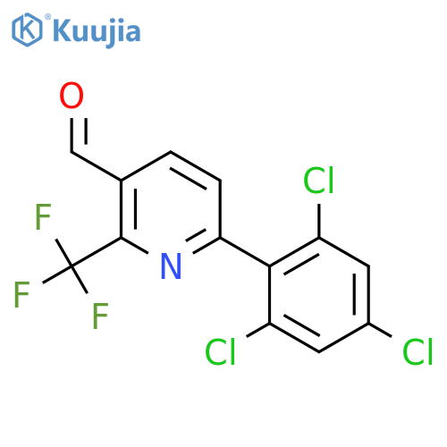6-(2,4,6-Trichlorophenyl)-2-(trifluoromethyl)nicotinaldehyde structure