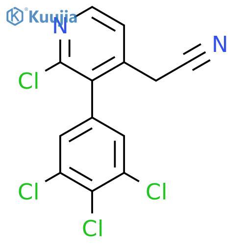 2-Chloro-3-(3,4,5-trichlorophenyl)pyridine-4-acetonitrile structure
