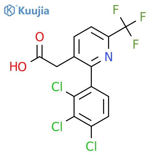 2-(2,3,4-Trichlorophenyl)-6-(trifluoromethyl)pyridine-3-acetic acid structure
