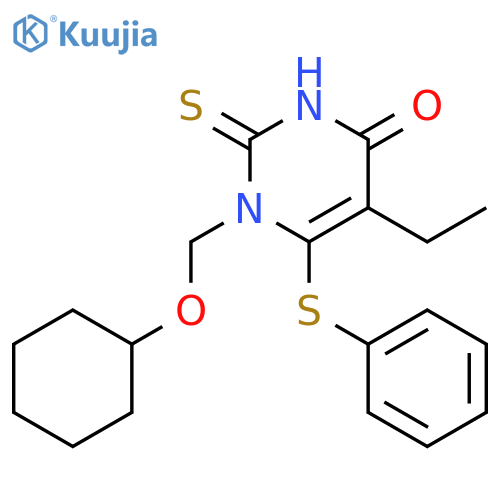 1-[(cyclohexyloxy)methyl]-5-ethyl-6-(phenylsulfanyl)-2-thioxo-2,3-dihydropyrimidin-4(1H)-one structure