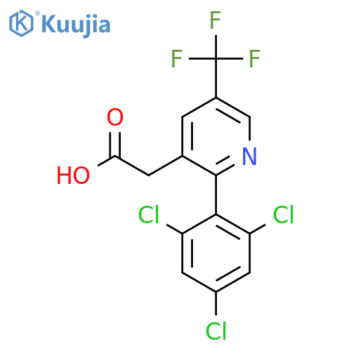 2-(2,4,6-Trichlorophenyl)-5-(trifluoromethyl)pyridine-3-acetic acid structure
