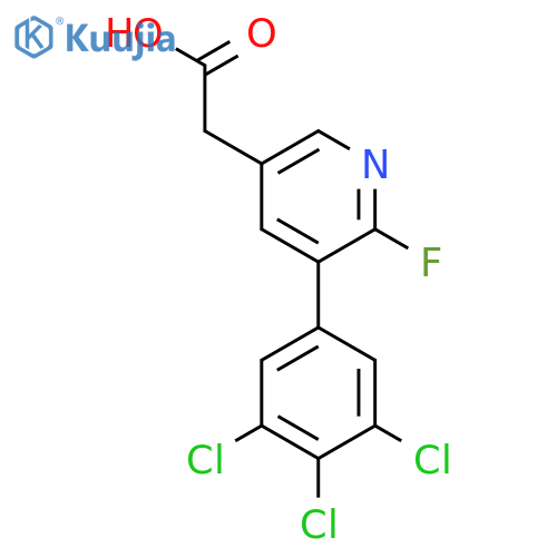 2-Fluoro-3-(3,4,5-trichlorophenyl)pyridine-5-acetic acid structure