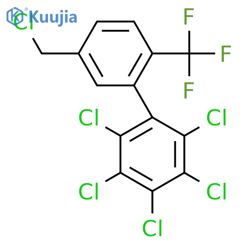 5'-(Chloromethyl)-2,3,4,5,6-pentachloro-2'-(trifluoromethyl)biphenyl structure
