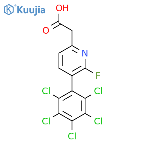 2-Fluoro-3-(perchlorophenyl)pyridine-6-acetic acid structure