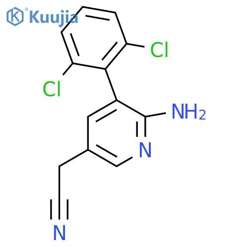 2-Amino-3-(2,6-dichlorophenyl)pyridine-5-acetonitrile structure