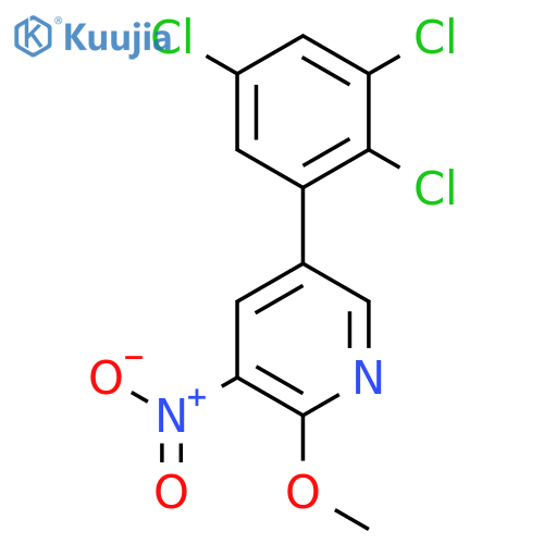 2-Methoxy-3-nitro-5-(2,3,5-trichlorophenyl)pyridine structure