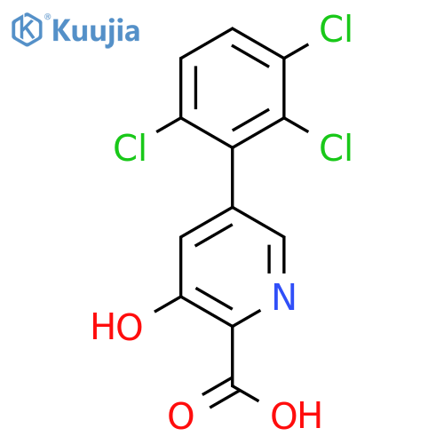 3-Hydroxy-5-(2,3,6-trichlorophenyl)picolinic acid structure