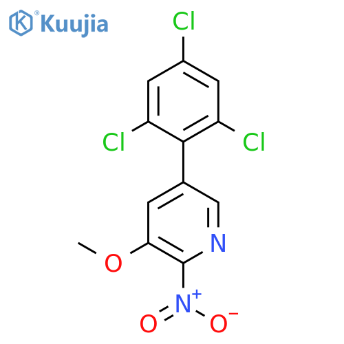 3-Methoxy-2-nitro-5-(2,4,6-trichlorophenyl)pyridine structure