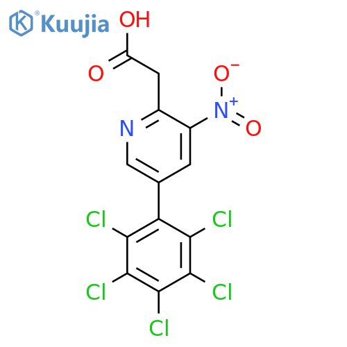 3-Nitro-5-(perchlorophenyl)pyridine-2-acetic acid structure