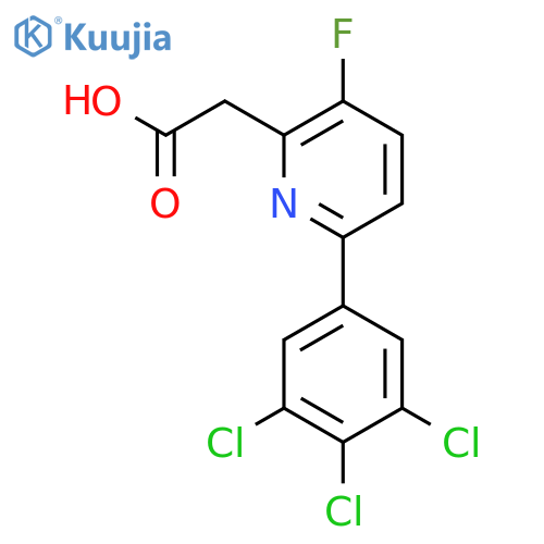 3-Fluoro-6-(3,4,5-trichlorophenyl)pyridine-2-acetic acid structure